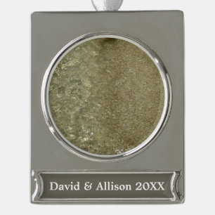 Adorno Con Rótulo Plateado El agua en la playa II Resumen fotografía de la na