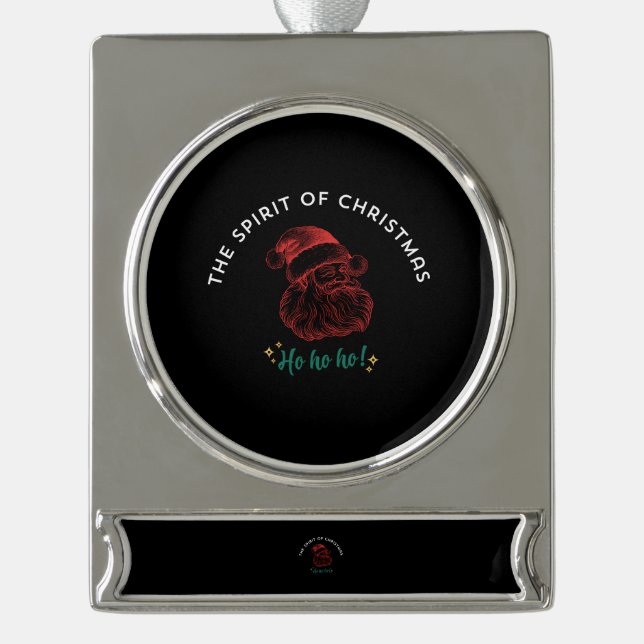 ADORNO CON RÓTULO PLATEADO EL ESPÍRITU DE LA NAVIDAD (Anverso)