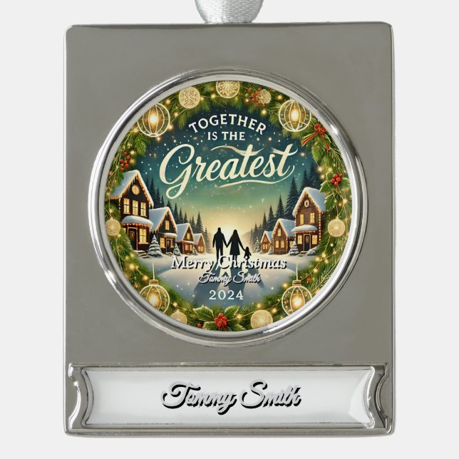 Adorno Con Rótulo Plateado Elegante, moderno, sencillo y único estilo retro v (Anverso)