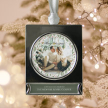 Elegante Recién Casados Foto de Navidad