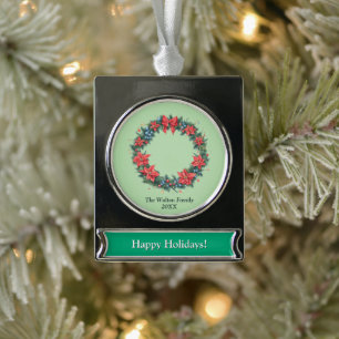 Adorno Con Rótulo Plateado Elegantes Navidades personalizados con ornamento d