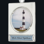 Adorno Con Rótulo Plateado Faro de la isla de Bodie<br><div class="desc">Faro de la isla de Bodie</div>