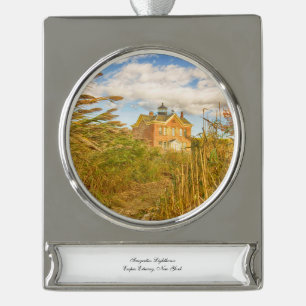 Adorno Con Rótulo Plateado Faro de Saugerties