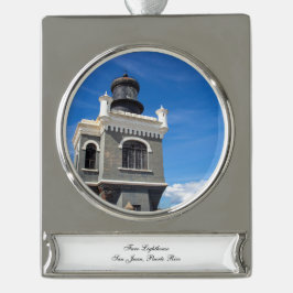 Adorno Con Rótulo Plateado Faro Faro