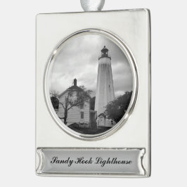Adorno Con Rótulo Plateado Faro Sandy Hook