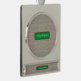 Adorno Con Rótulo Plateado Feliz Navidad Elegante y Personalizar moderno