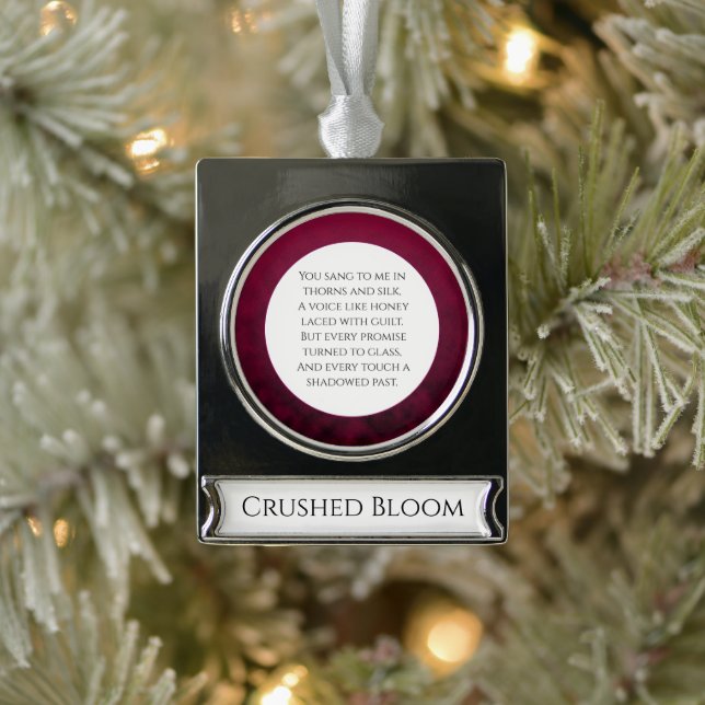 Adorno Con Rótulo Plateado Flor Aplastada (Árbol)