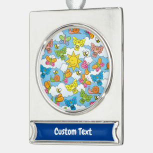 Adorno Con Rótulo Plateado Fondo de animales para bebés