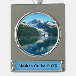 Adorno Con Rótulo Plateado Fotografía del hermoso College Fjord en Alaska