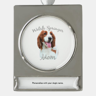 Adorno Con Rótulo Plateado Gales Springer Spaniel Mom 2