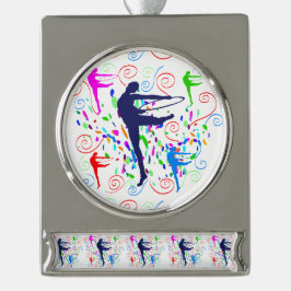 Adorno Con Rótulo Plateado Gimnasia artística