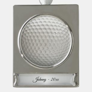 Adorno Con Rótulo Plateado Golf Ball Sport Personalizado