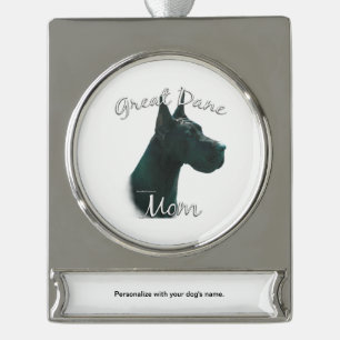 Adorno Con Rótulo Plateado Great Dane (blk) Mom 2