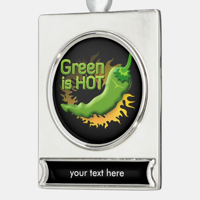 Adorno Con Rótulo Plateado Green es HOT (Izquierda)