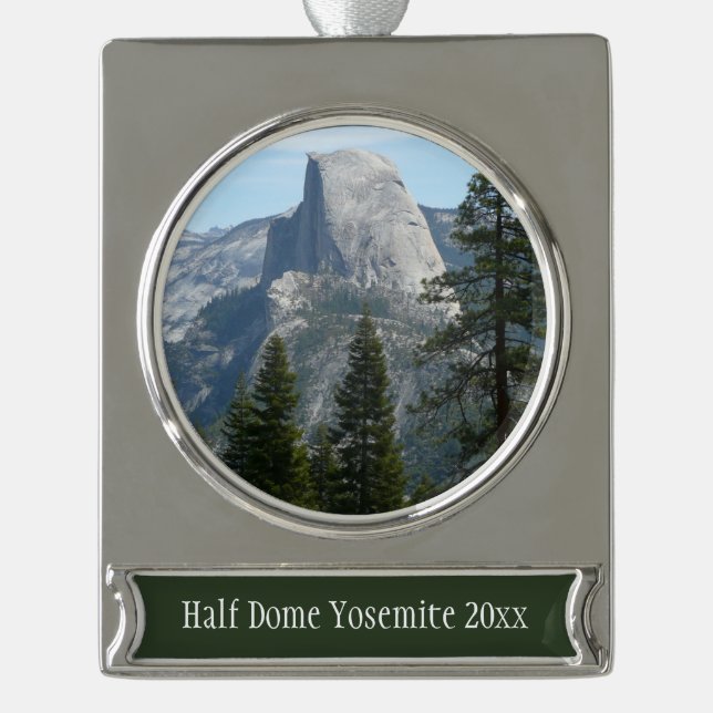 Adorno Con Rótulo Plateado Half Dome desde Panorama Trail I (Anverso)