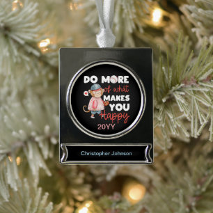 Adorno Con Rótulo Plateado Haz más de lo que te hace feliz - Béisbol