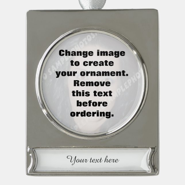 Adorno Con Rótulo Plateado Haz tu propia foto personalizada (Anverso)