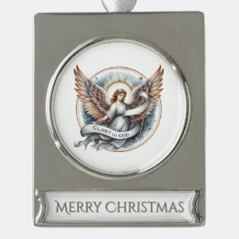 Adorno Con Rótulo Plateado Heavenly Herald – Faith-Inspired Christmas Banner