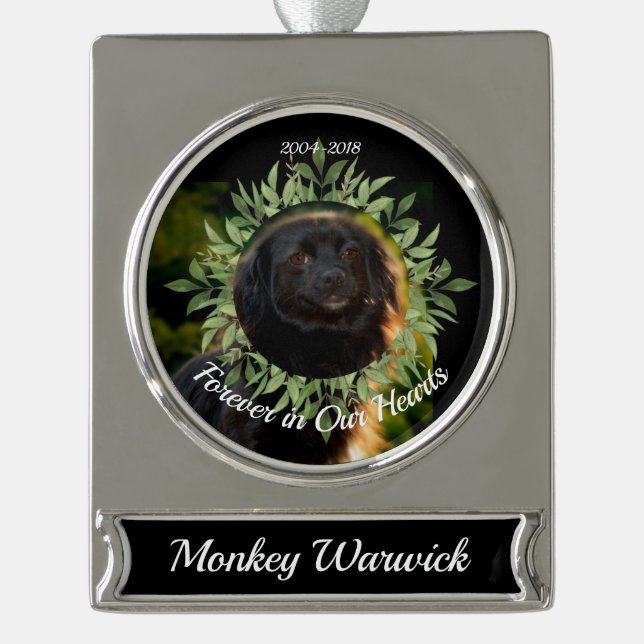 Adorno Con Rótulo Plateado Honor a nuestro Mascota conmemorativo (Anverso)