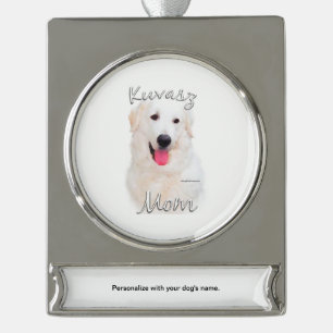 Adorno Con Rótulo Plateado Kuvasz Mom 2