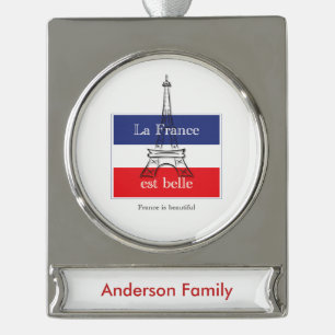 Adorno Con Rótulo Plateado La France est Belle