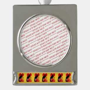 Adorno Con Rótulo Plateado Le Chat Noir El día de San Valentín