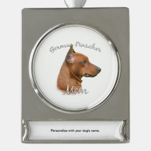 Adorno Con Rótulo Plateado Madre Pinscher alemana 2