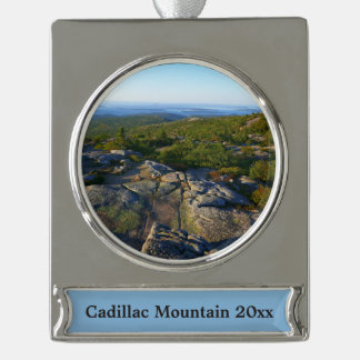Adorno Con Rótulo Plateado Mañana en la cima de la montaña Cadillac en Acadia