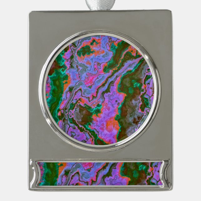 Adorno Con Rótulo Plateado Marble agrio (Anverso)