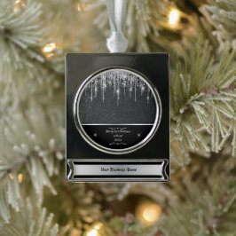 Adorno Con Rótulo Plateado Modern Black and Silver Professional Business Swag