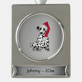 Adorno Con Rótulo Plateado Navidades Dalmacia Fecha personalizada