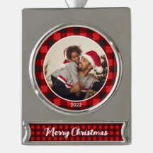 Navidades de Fotos de Merry Christmas Red Plaid