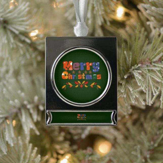 Adorno Con Rótulo Plateado Navidades festivos (Árbol)