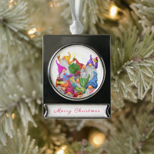 Adorno Con Rótulo Plateado Navidades ganan regalo de ornamento navideño