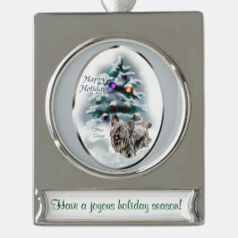 Adorno Con Rótulo Plateado Navidades personalizados de Skye Terrier