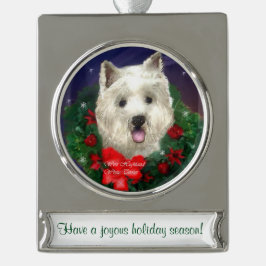 Adorno Con Rótulo Plateado Navidades personalizados de Westie