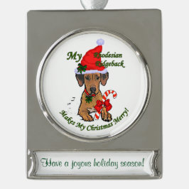Adorno Con Rótulo Plateado Navidades Rhodesianos Ridgeback Personalizados