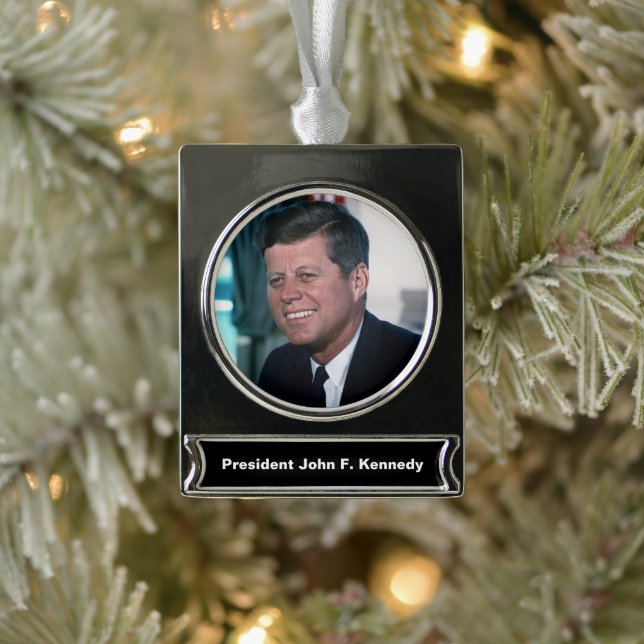 Adorno Con Rótulo Plateado Oficina Oval del Presidente John F. Kennedy (Árbol)