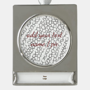 Adorno Con Rótulo Plateado Ornamento de banner