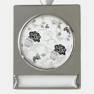 Adorno Con Rótulo Plateado Ornamento de banner