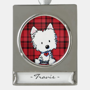 Adorno Con Rótulo Plateado Ornamento personalizado de KiniArt Westie