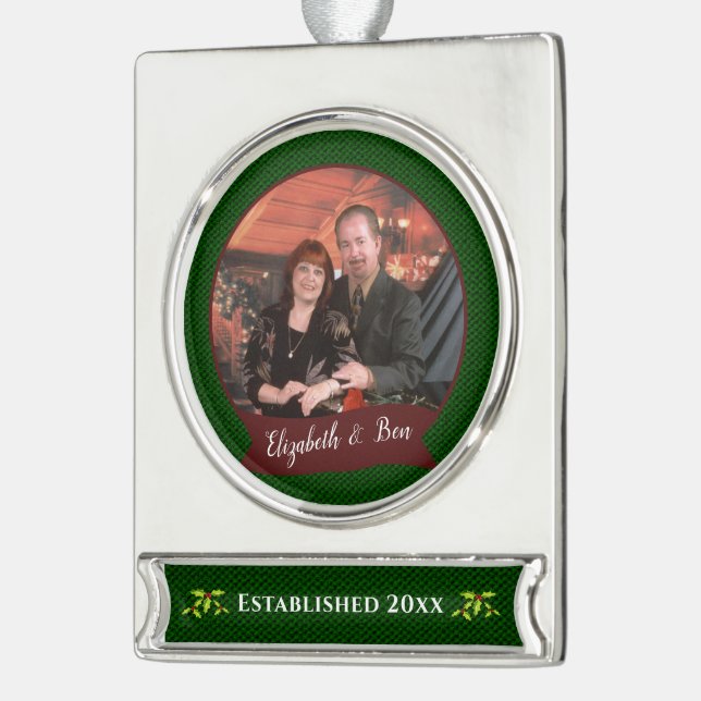 Adorno Con Rótulo Plateado Parejas Keepsake (Izquierda)