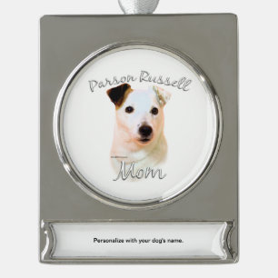 Adorno Con Rótulo Plateado Parson Russell Terrier (suave) Mamá 2