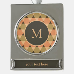 Adorno Con Rótulo Plateado Patrón de triángulos