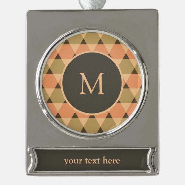 Adorno Con Rótulo Plateado Patrón de triángulos (Anverso)