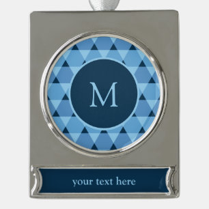 Adorno Con Rótulo Plateado Patrón de triángulos