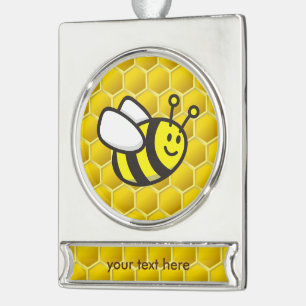Adorno Con Rótulo Plateado Personalizado Honeybee