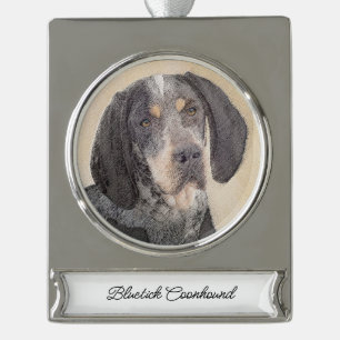 Adorno Con Rótulo Plateado Pintura de la cola de Bluetick - Ar de perro origi
