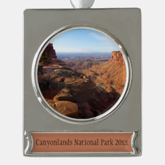 Adorno Con Rótulo Plateado Punto de Gran Vista en el Parque Nacional Canyonla