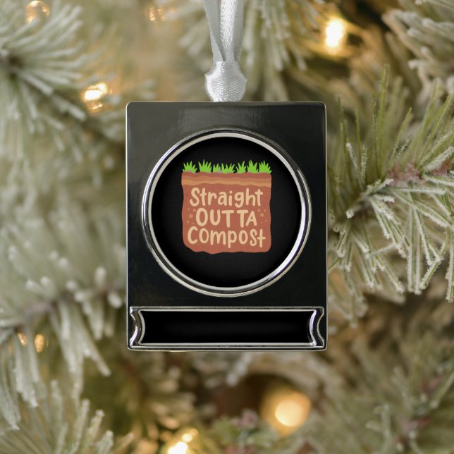 Adorno Con Rótulo Plateado Regalo de compost de jardín (Árbol)